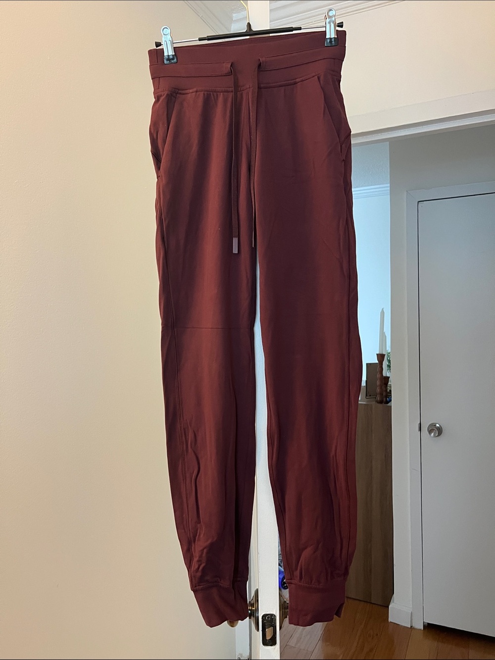 Men's Burgundy Jogger Pants - Brand Unspecified